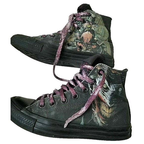 Converse Shoes - JOKER Converse Black Hi Tops Unisex Womens Size 6 Mens 4 DC Comics EU 36.5